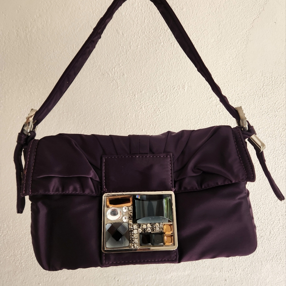 Vintage eggplant shoulder bag